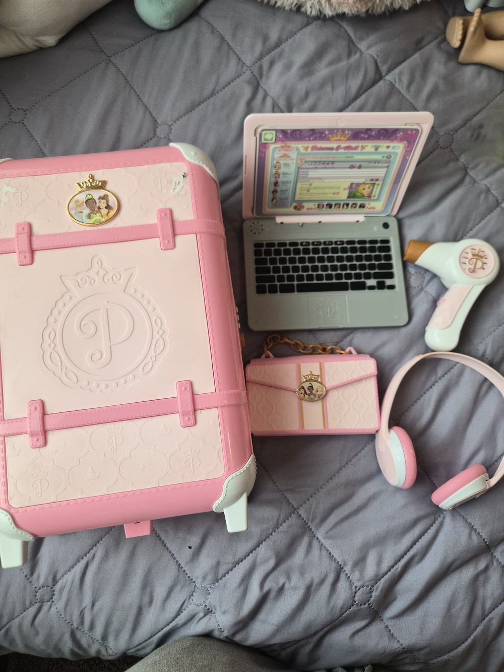 Disney Pink Kids Travel Playset with Light Pink and White Accents